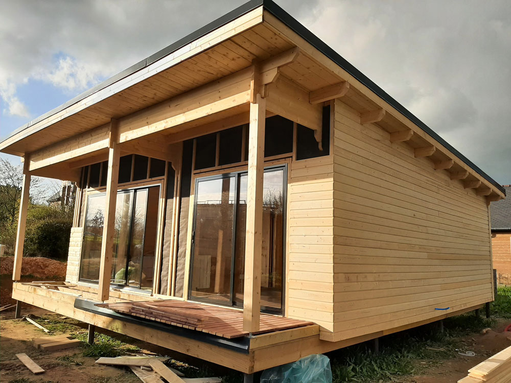 chalet en bois habitable RE 2020 de 50m2