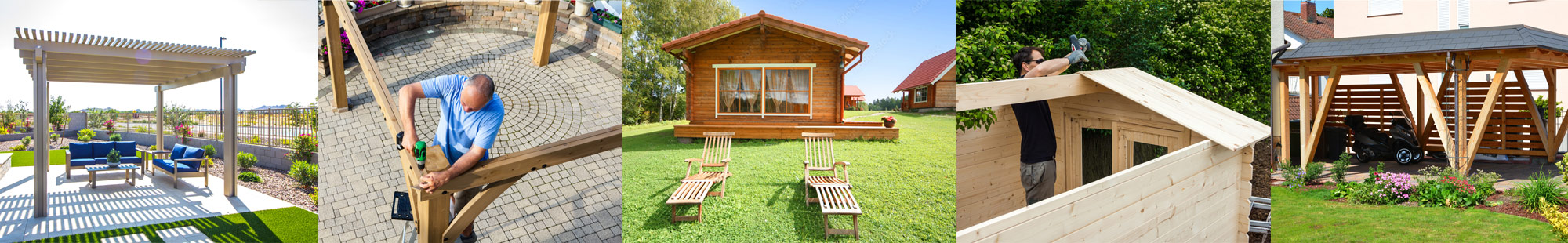 montage Abri de jardin, chalet bois, garage, pergola